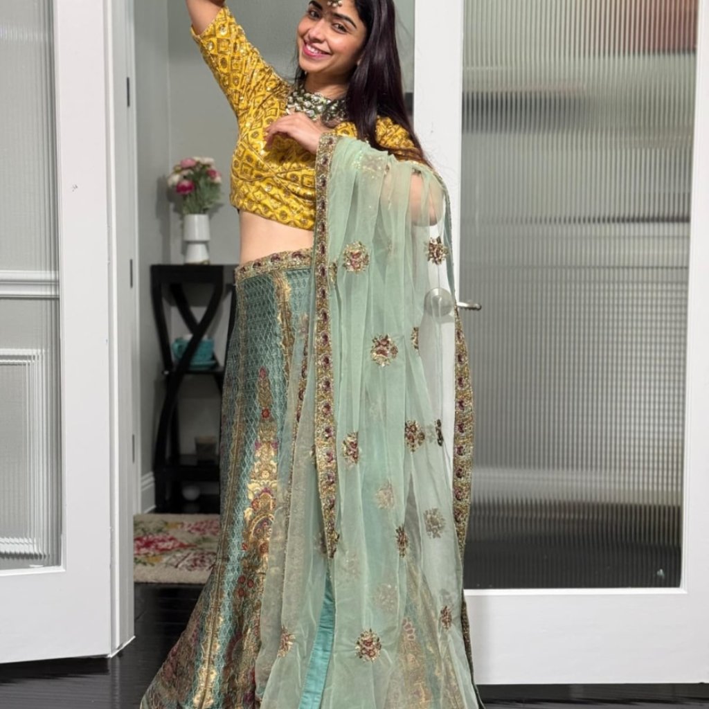 Elegant Green Ethnic Wear Lehena Choli